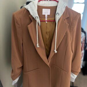 Cinq A Sept- Hooded Khloe Jacket In Cinnamon Oatmeal (Size 4)